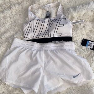NWT Nike Sports Bra and Short White S/M